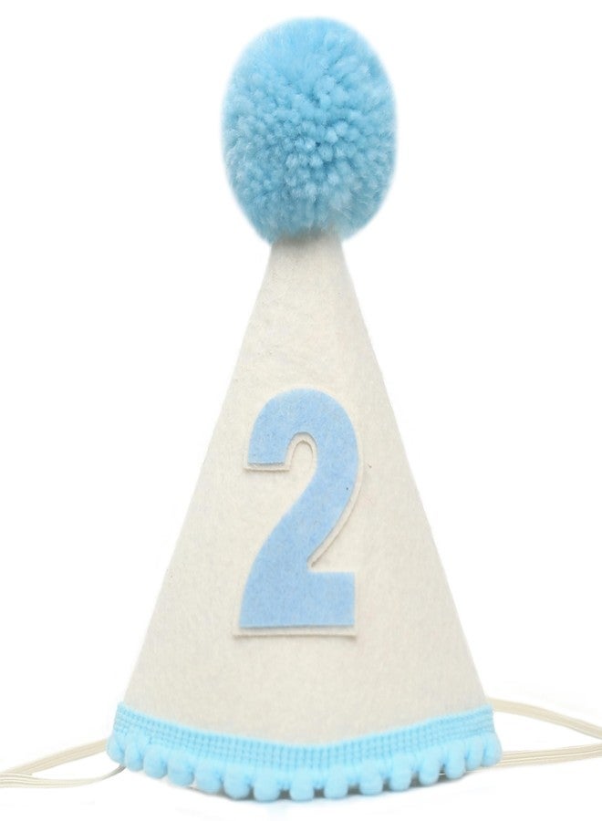BOOMPA Blue Birthday Hat For Boys - Baby Boy 2nd Birthday Crown，Kids Party Hat，2nd Party Hats For Kids And Adults，Baby Second Hat Party Decorations - Image 1